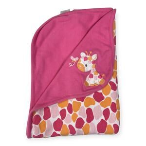 Gymboree Jolly Giraffe Pink Orange Spotted Baby Blanket Embroidered 2016